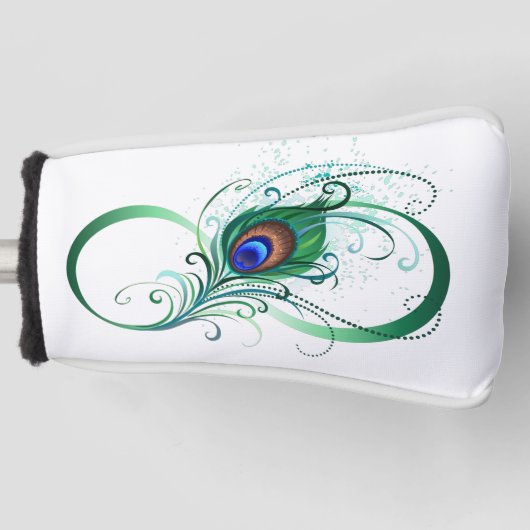 Unendlichkeitssymbol mit Peacock Feather Golf Headcover (Vorderseite)