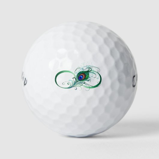 Unendlichkeitssymbol mit Peacock Feather Golfball (Vorderseite)