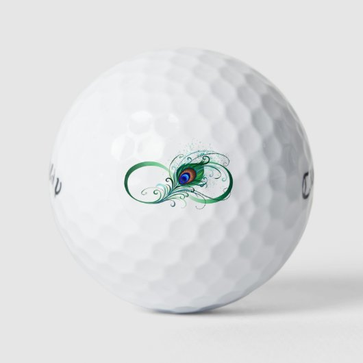 Unendlichkeitssymbol mit Peacock Feather Golfball (Vorderseite)