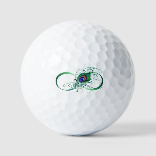 Unendlichkeitssymbol mit Peacock Feather Golfball (Vorderseite)