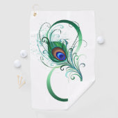 Unendlichkeitssymbol mit Peacock Feather Golfhandtuch (Insitu)