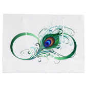 Unendlichkeitssymbol mit Peacock Feather Große Geschenktüte (Rückseite)