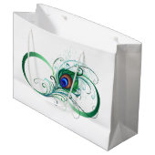 Unendlichkeitssymbol mit Peacock Feather Große Geschenktüte (Vorderseite Schrägansicht)