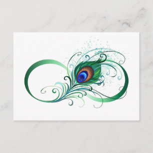 Unendlichkeitssymbol mit Peacock Feather Hinweiskarte