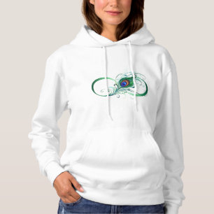 Unendlichkeitssymbol mit Peacock Feather Hoodie