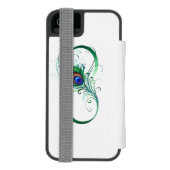 Unendlichkeitssymbol mit Peacock Feather Incipio iPhone Geldbeutel-Hülle (Folio Rückseite)