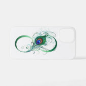 Unendlichkeitssymbol mit Peacock Feather iPhone Hülle (Rückseite (Horizontal))