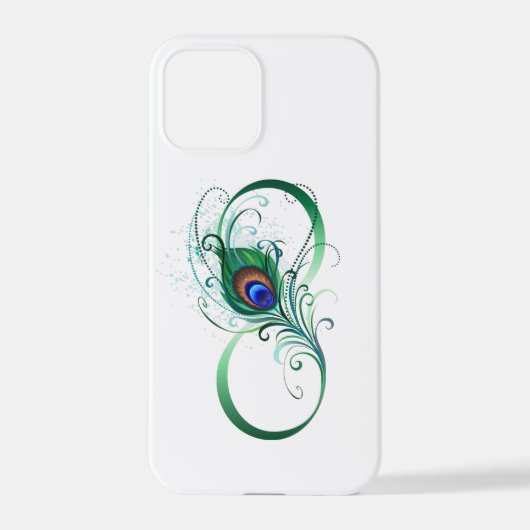 Unendlichkeitssymbol mit Peacock Feather iPhone Hülle (Rückseite)