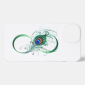 Unendlichkeitssymbol mit Peacock Feather iPhone Hülle (Rückseite (Horizontal))