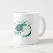 Unendlichkeitssymbol mit Peacock Feather Jumbo-Tasse (Vorderseite Rechts)