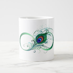 Unendlichkeitssymbol mit Peacock Feather Jumbo-Tasse