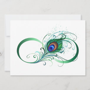 Unendlichkeitssymbol mit Peacock Feather Karte