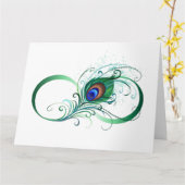 Unendlichkeitssymbol mit Peacock Feather Karte (Gelbe Blume)