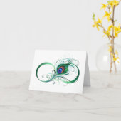 Unendlichkeitssymbol mit Peacock Feather Karte (Gelbe Blume)