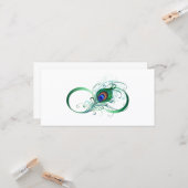 Unendlichkeitssymbol mit Peacock Feather Karte (Vorderseite/Rückseite Beispiel)