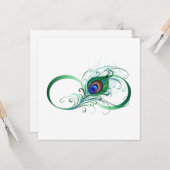Unendlichkeitssymbol mit Peacock Feather Karte (Vorderseite/Rückseite Beispiel)