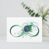 Unendlichkeitssymbol mit Peacock Feather Karte (Stehend Vorderseite)