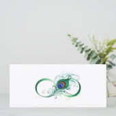 Unendlichkeitssymbol mit Peacock Feather Karte (Stehend Vorderseite)