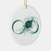 Unendlichkeitssymbol mit Peacock Feather Keramik Ornament (Rechts)
