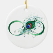 Unendlichkeitssymbol mit Peacock Feather Keramik Ornament (Hinten)