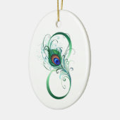 Unendlichkeitssymbol mit Peacock Feather Keramik Ornament (Links)