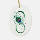 Unendlichkeitssymbol mit Peacock Feather Keramik Ornament (Hinten)