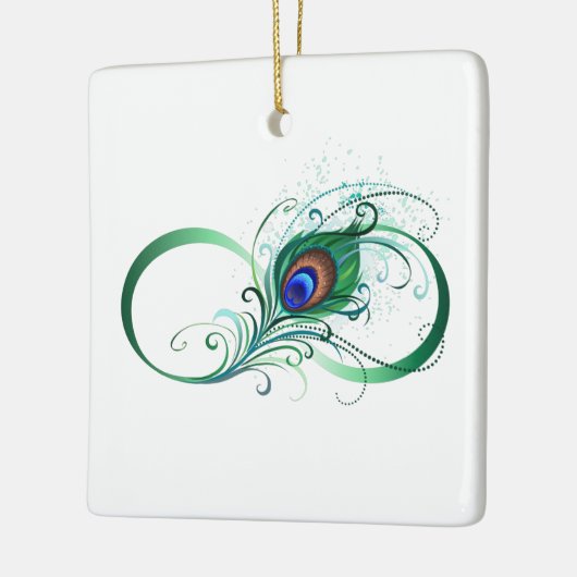 Unendlichkeitssymbol mit Peacock Feather Keramikornament (Links)