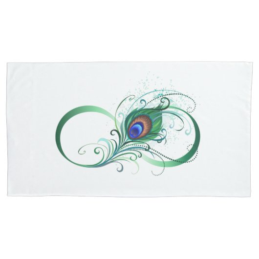 Unendlichkeitssymbol mit Peacock Feather Kissenbezug (Vorderseite-Links)