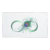 Unendlichkeitssymbol mit Peacock Feather Kissenbezug (Rückseite-Links)