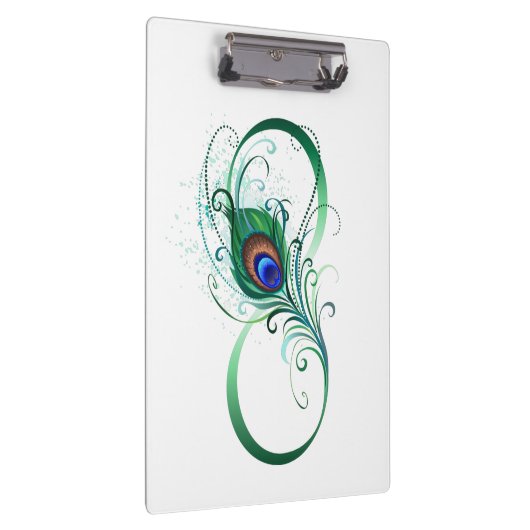 Unendlichkeitssymbol mit Peacock Feather Klemmbrett (Rechts)