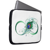 Unendlichkeitssymbol mit Peacock Feather Laptopschutzhülle (Vorne Rechts)