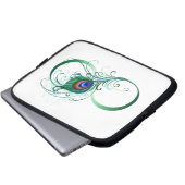 Unendlichkeitssymbol mit Peacock Feather Laptopschutzhülle (Vorne Knopf)