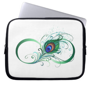 Unendlichkeitssymbol mit Peacock Feather Laptopschutzhülle