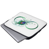 Unendlichkeitssymbol mit Peacock Feather Laptopschutzhülle (Vorne Knopf)