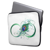 Unendlichkeitssymbol mit Peacock Feather Laptopschutzhülle (Vorderseite Links)