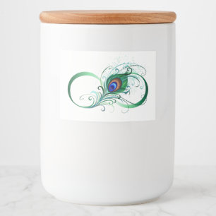 Unendlichkeitssymbol mit Peacock Feather Lebensmitteletikett