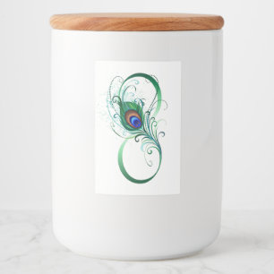 Unendlichkeitssymbol mit Peacock Feather Lebensmitteletikett