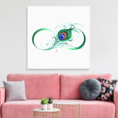 Unendlichkeitssymbol mit Peacock Feather Leinwanddruck (Insitu (Wohnzimmer))