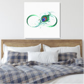 Unendlichkeitssymbol mit Peacock Feather Leinwanddruck (Insitu (Schlafzimmer))