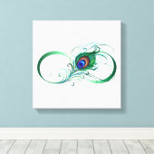 Unendlichkeitssymbol mit Peacock Feather Leinwanddruck (Insitu (Holzboden))