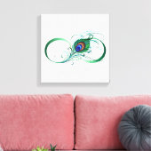 Unendlichkeitssymbol mit Peacock Feather Leinwanddruck (Insitu (Wohnzimmer))