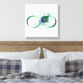 Unendlichkeitssymbol mit Peacock Feather Leinwanddruck (Insitu (Schlafzimmer))