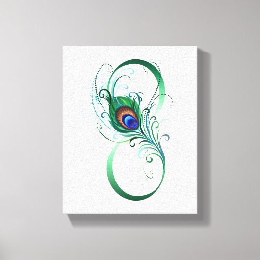 Unendlichkeitssymbol mit Peacock Feather Leinwanddruck (Vorderseite)