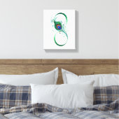 Unendlichkeitssymbol mit Peacock Feather Leinwanddruck (Insitu (Schlafzimmer))