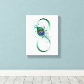 Unendlichkeitssymbol mit Peacock Feather Leinwanddruck (Insitu (Holzboden))