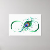 Unendlichkeitssymbol mit Peacock Feather Leinwanddruck (Vorderseite)