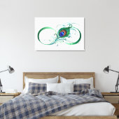Unendlichkeitssymbol mit Peacock Feather Leinwanddruck (Insitu (Schlafzimmer))