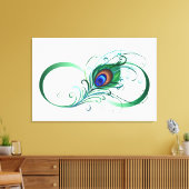 Unendlichkeitssymbol mit Peacock Feather Leinwanddruck (Insitu (Wohnzimmer))