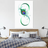 Unendlichkeitssymbol mit Peacock Feather Leinwanddruck (Insitu (Schlafzimmer))