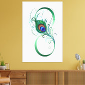 Unendlichkeitssymbol mit Peacock Feather Leinwanddruck (Insitu (Wohnzimmer))